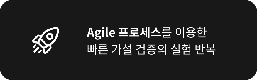 Agile 프로세스를 이용한
                    빠른 가설 검증의 실험 반복