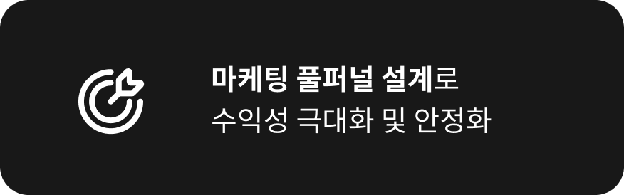 마케팅 풀퍼널 설계로
                    수익성 극대화 및 안정화